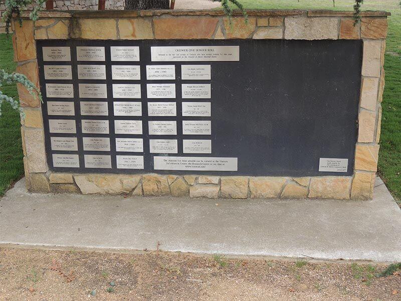 Honour Board outside the Creswick Visitor Centre